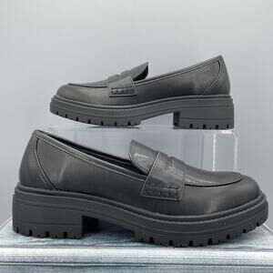 NEW ZBY Women’s Lug Sole Platform Loafers Black Size 6.5